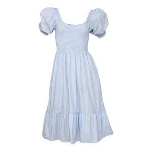 HILL HOUSE Louisa Midi Dress - Hydrangea Gingham